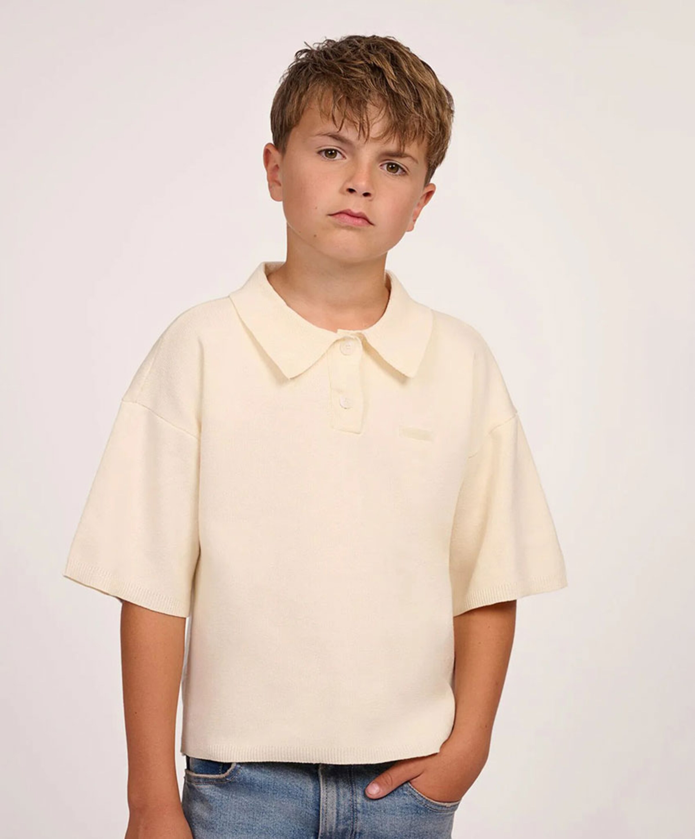 NIK & NIK Jongens polo beige