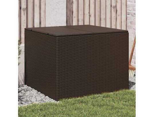 VIDAXL - Coffre Boîte de rangement de jardin marron 291l résine tressée