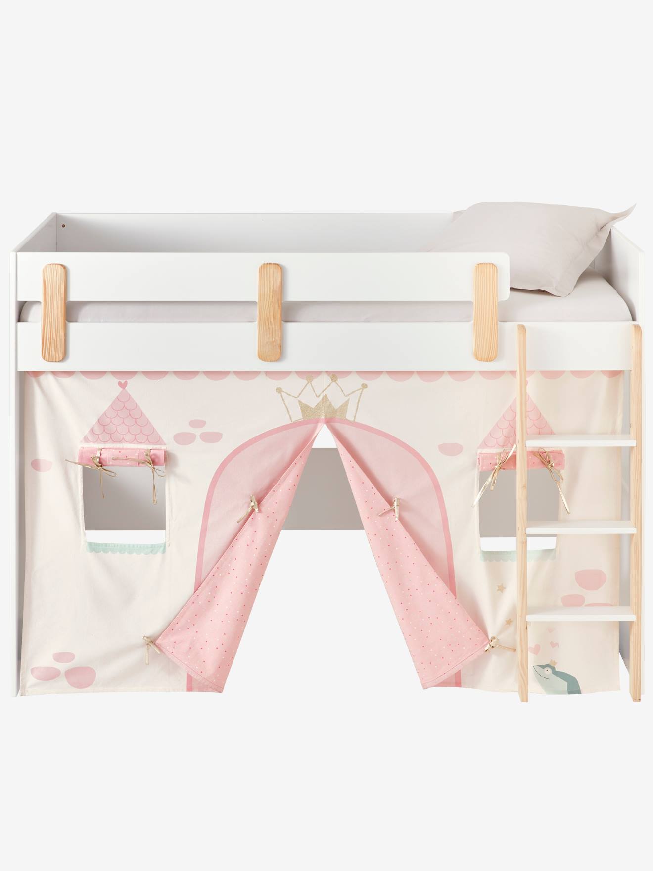 Tenda de cama Princesa Encantada, rosa claro, lisa com motivos.