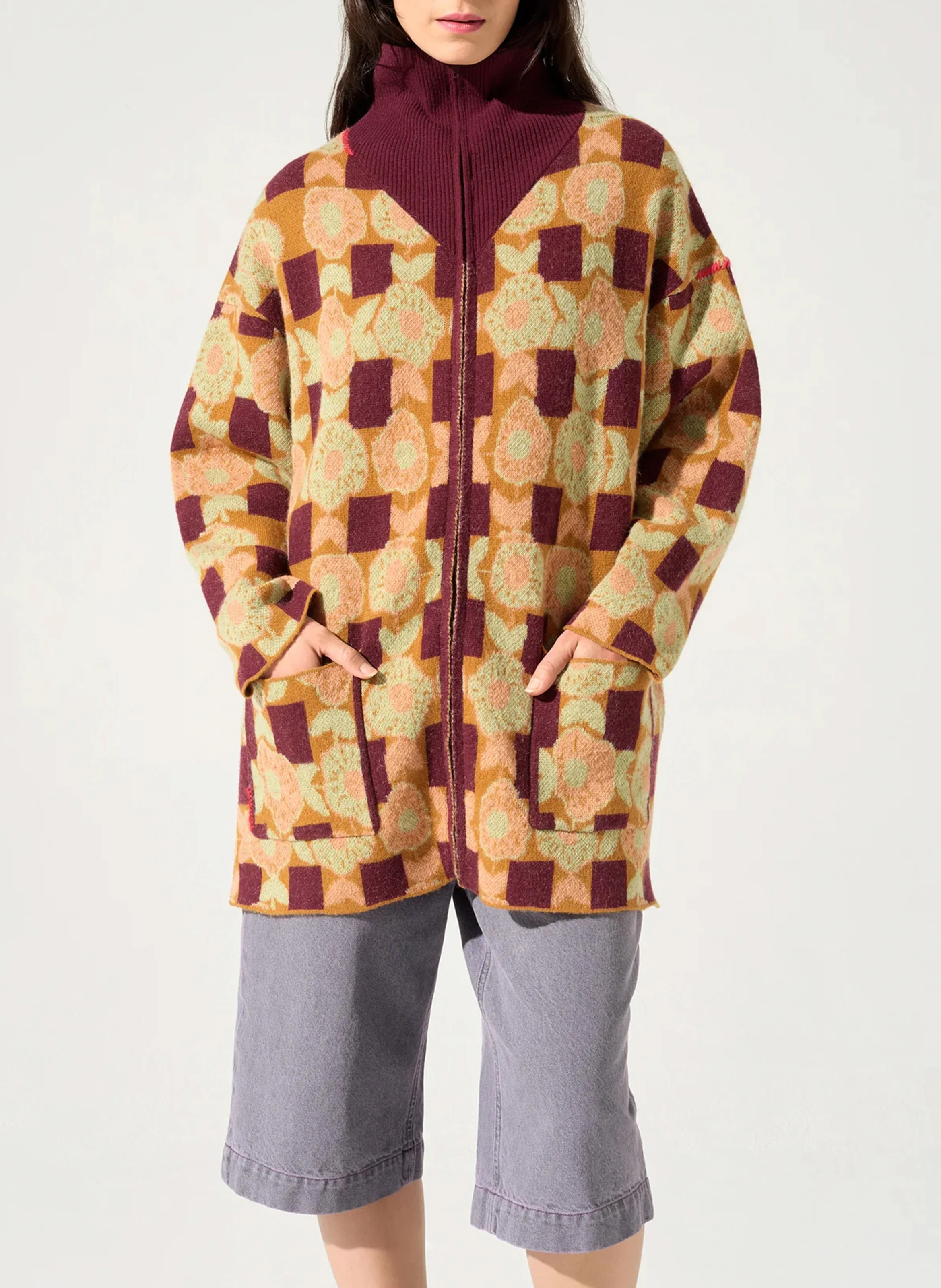 Gilet oversize en laine mélangée | Orange