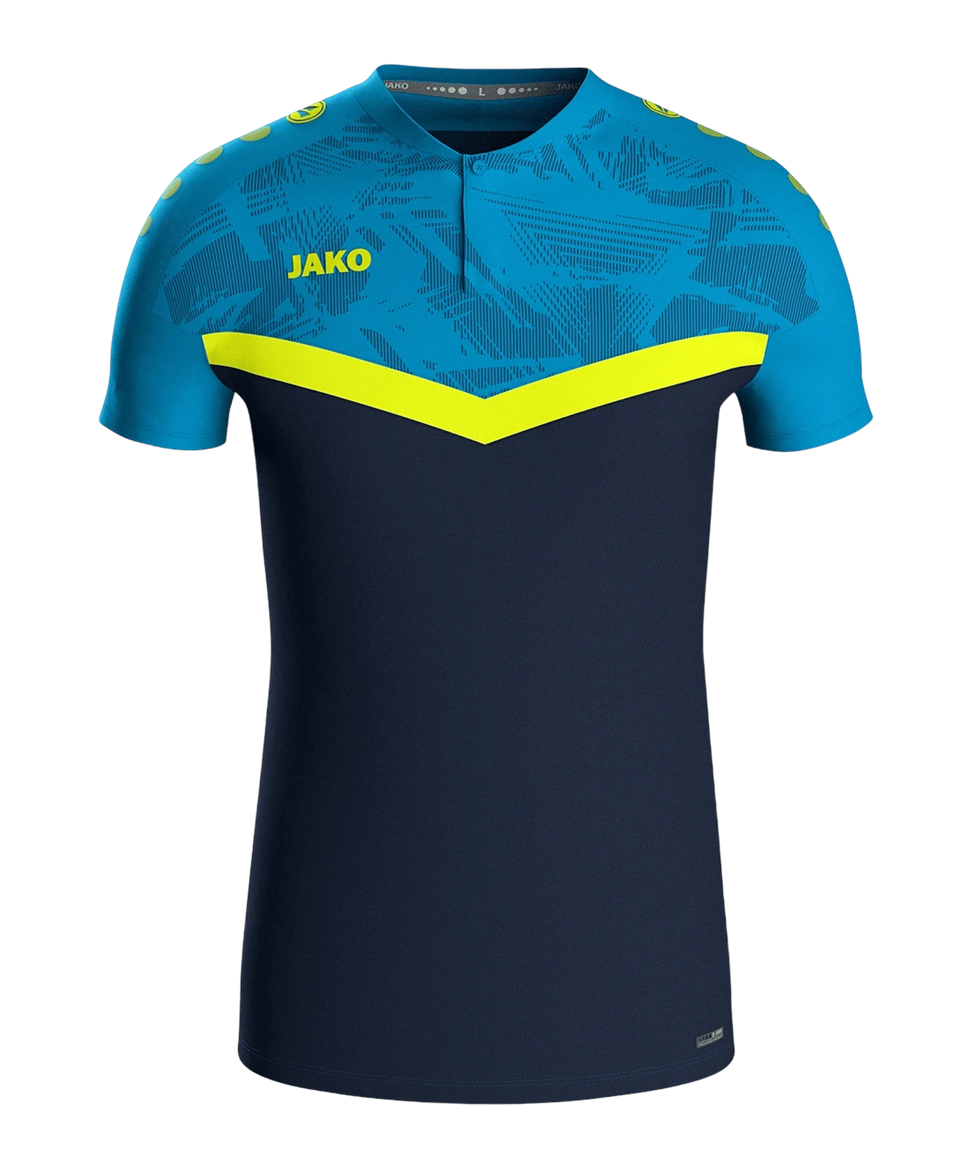 JAKO Iconic poloshirt blue yellow F914
