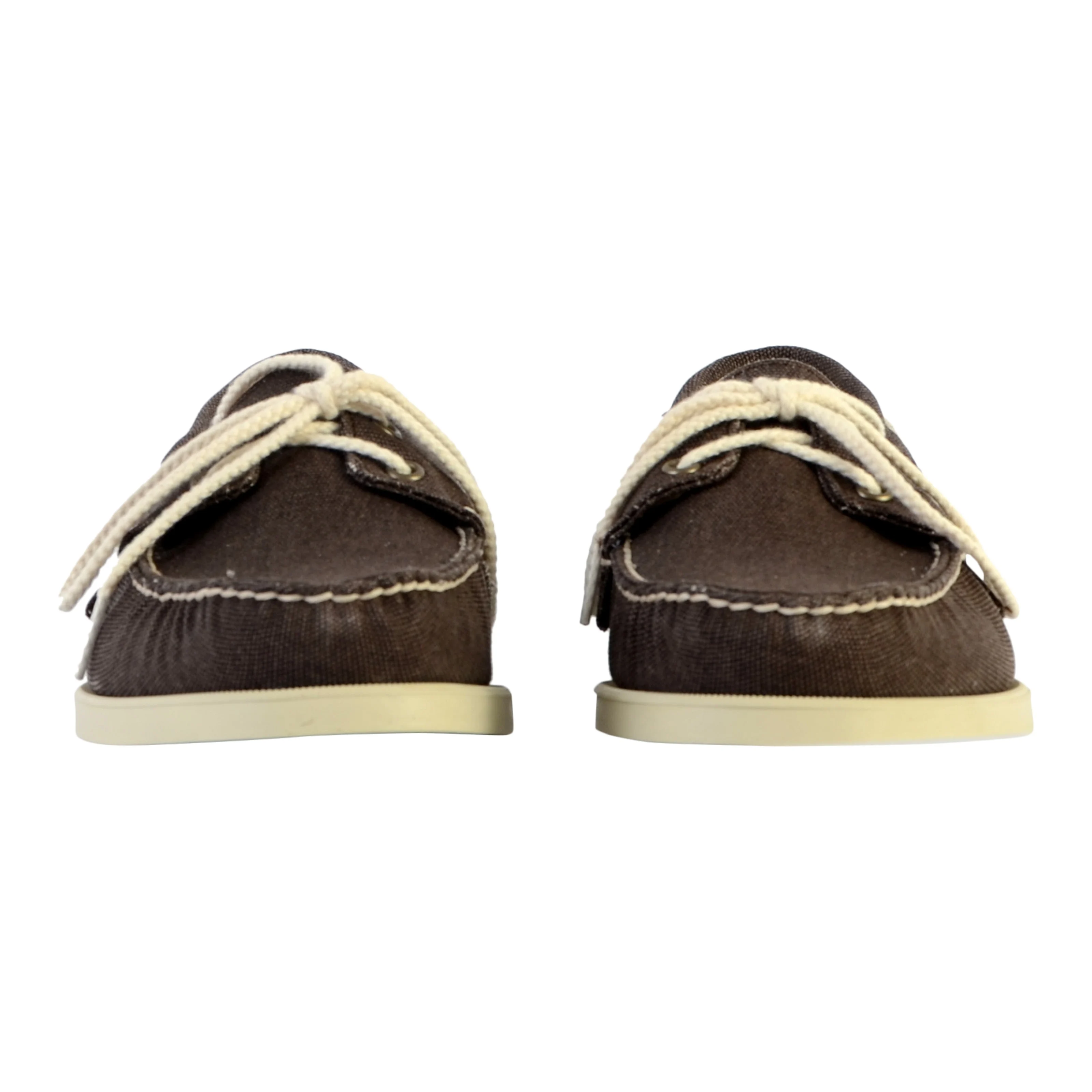 Mocassin basse cuir sebago portland 10oz washed canvas | Marron
