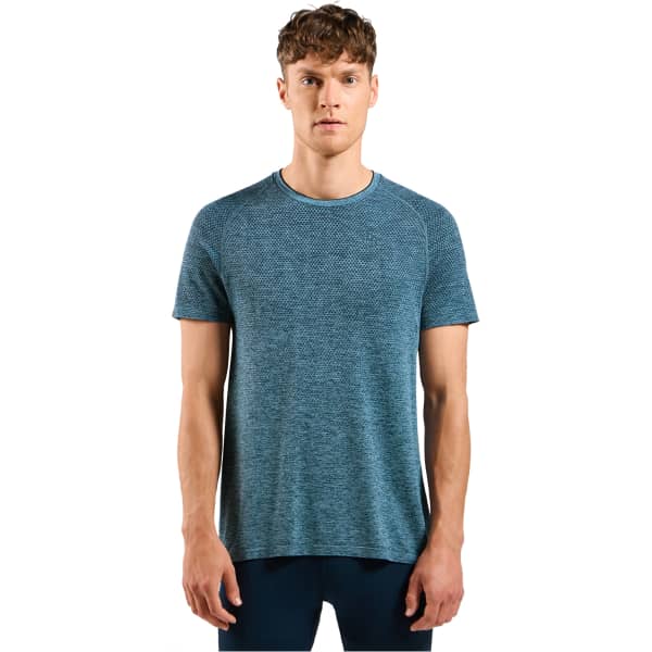 T-shirt running ODLO ESSENTIAL SEAMLESS T-SHIRT CREW NECK S/S DARK SAPPHIRE MELANGE