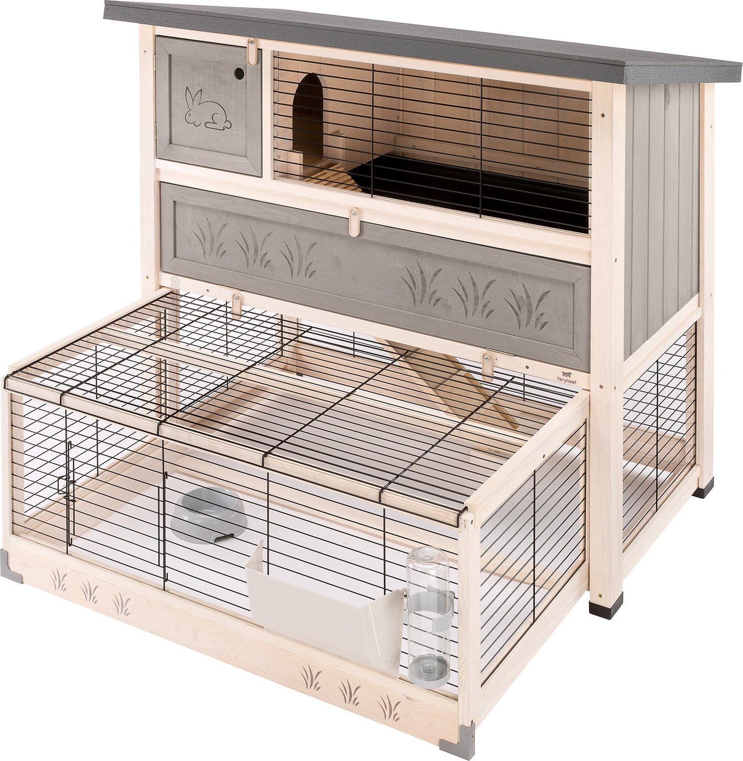 Ferplast konijnenhok Ranch 120 max naturel 117 x 69 x 107 cm
