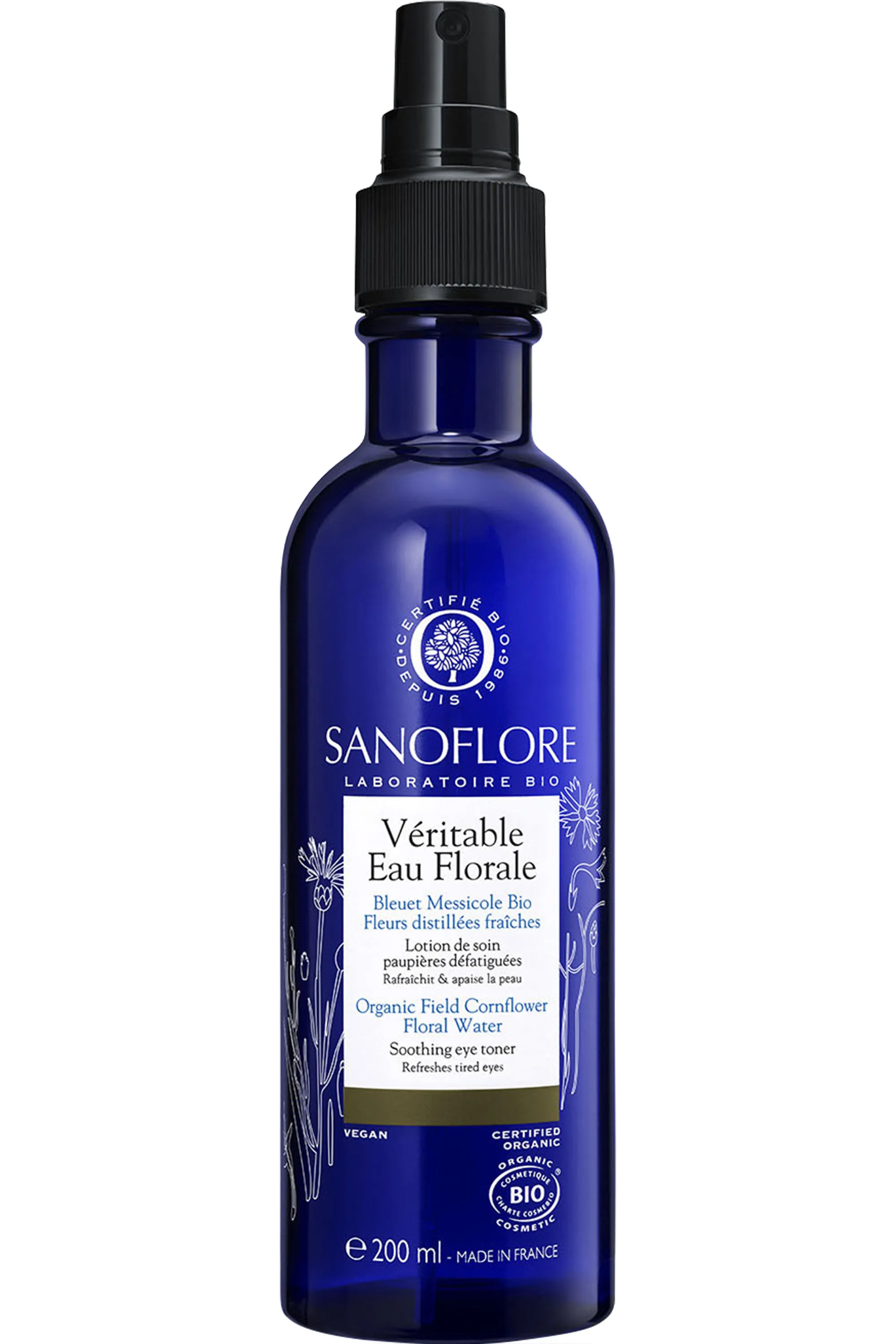 Sanoflore Brume défatigante Véritable Eau Florale de Bleuet-200 ml
