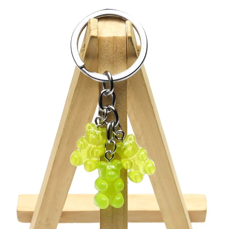Gummibärchen Schlüsselanhänger Handtaschen Accessoire mit Spaltring - Grün