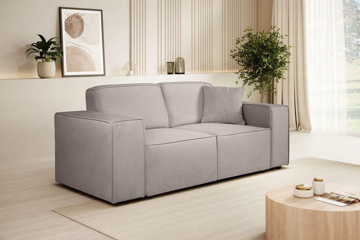 Sofa Pedro II, 2-Sitzer, ohne Schlaffunktion, Velo-Stoff, beige, 185 cm Breite