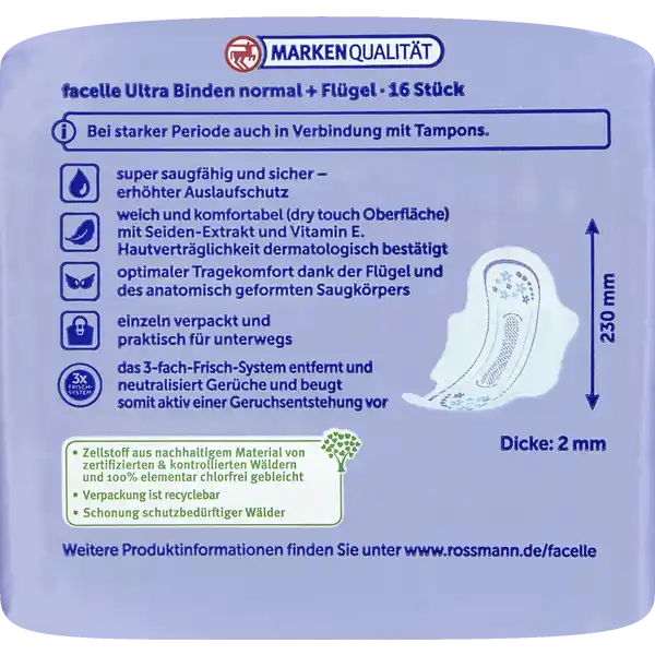 Ultra-Binden normal mit Flügeln