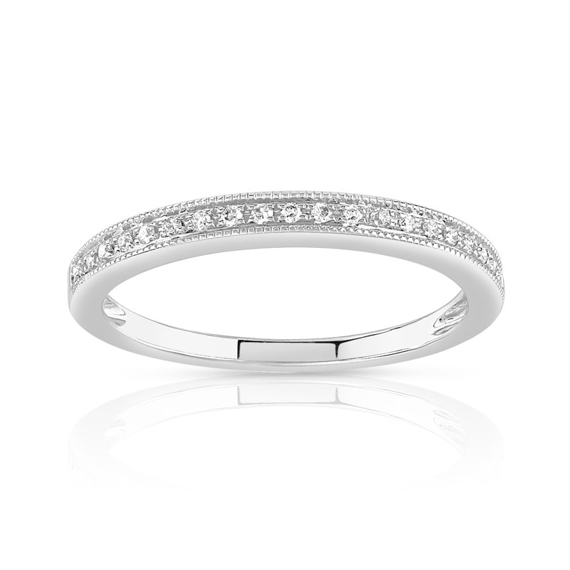 Bague or 375 blanc diamants