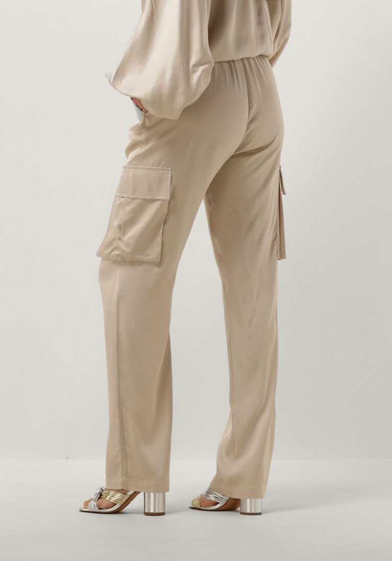 beige resort finest cargobroeken satin cargo pants