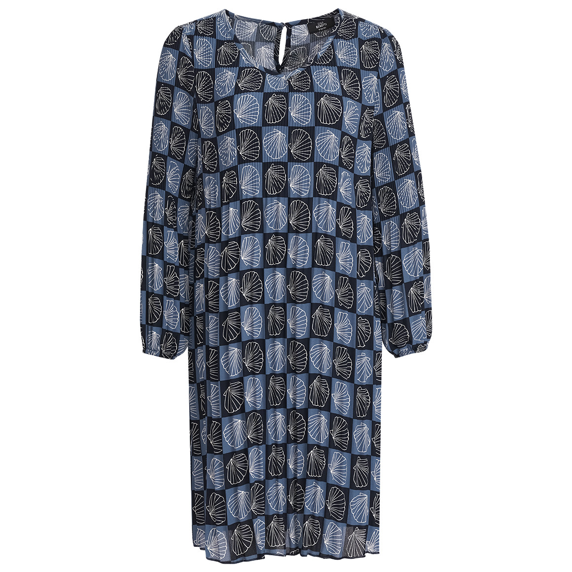 Gina Benotti Damen Plissee-Kleid mit Muschel-Motiven dunkelblau
