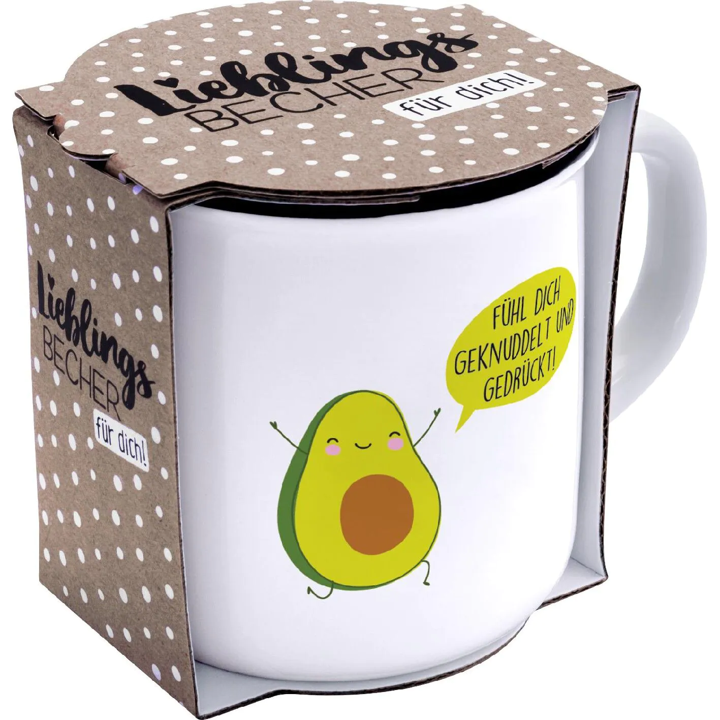 Becher Emaille-Optik, Avocado, 350 ml