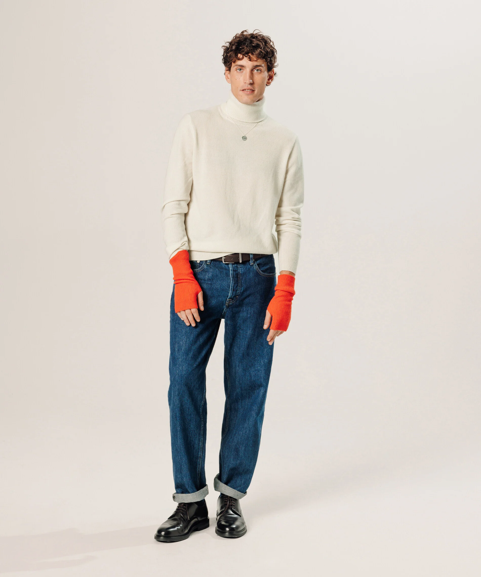 Pull col roulé en cachemire | Beige