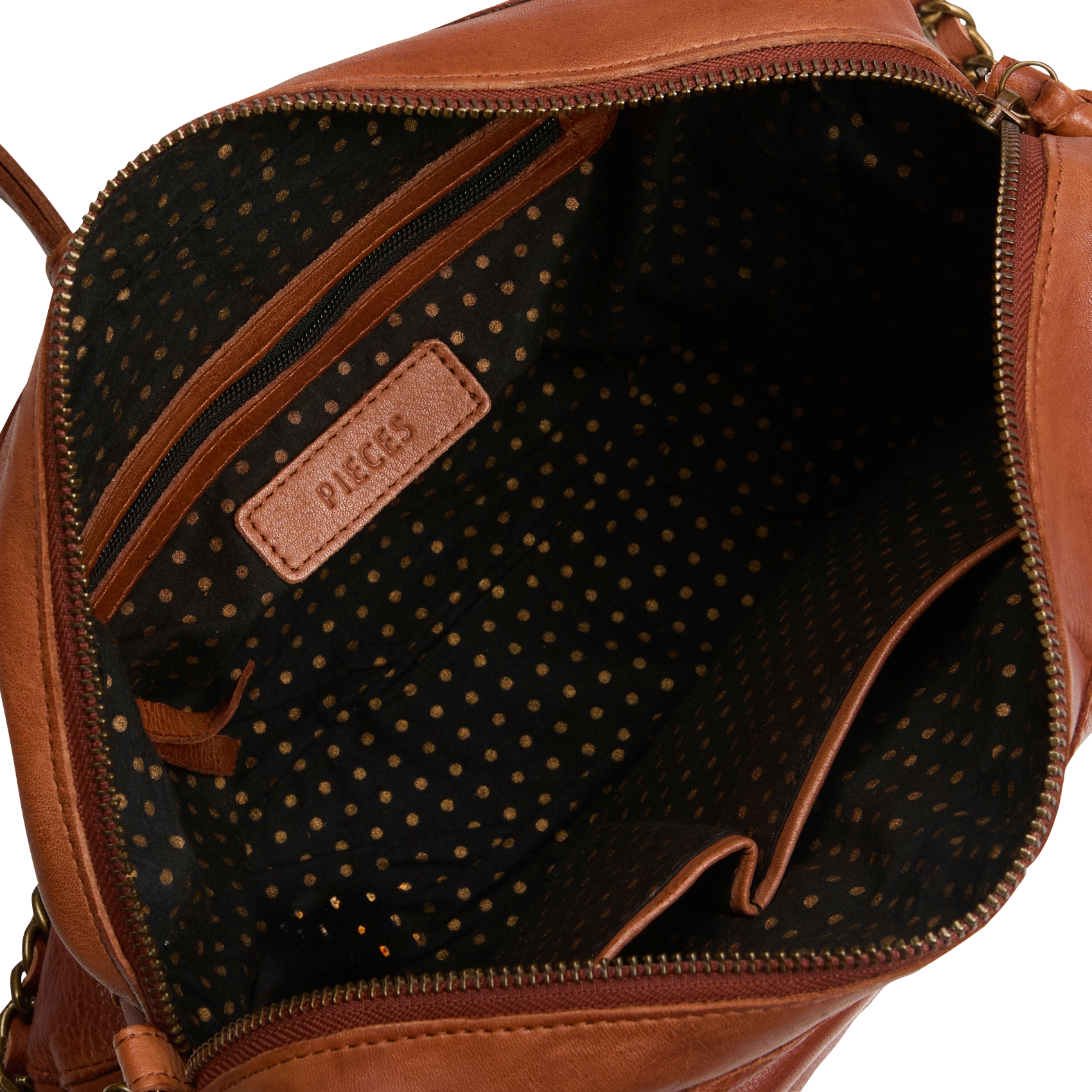 Sac bandoulière en cuir brillant | Marron