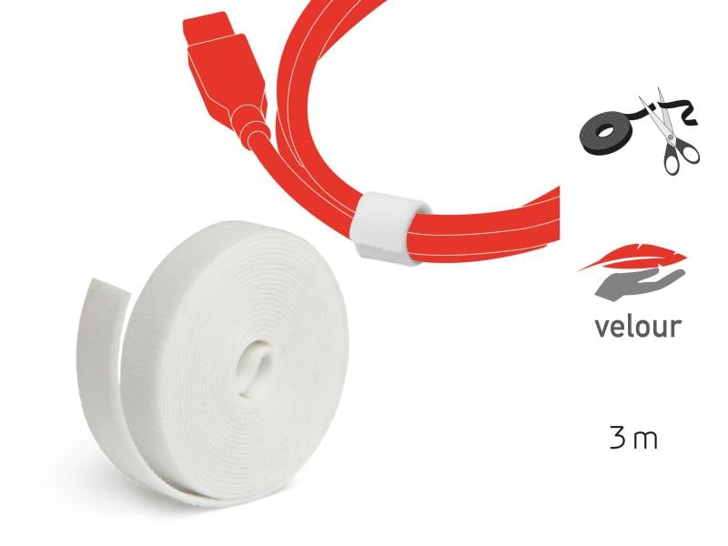 Label-the-cable Klettband-Rolle ROLL STRAP 16 mm x 3 m, Wei Klettbandrolle LTC ROLL STRAP: Die Universallösung fürs Bündeln & Fixieren
