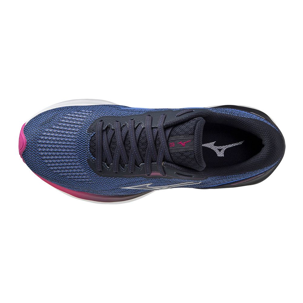 Mizuno WAVE SKYRISE 3 - Chaussures running Femme amparob/silver/festivalf