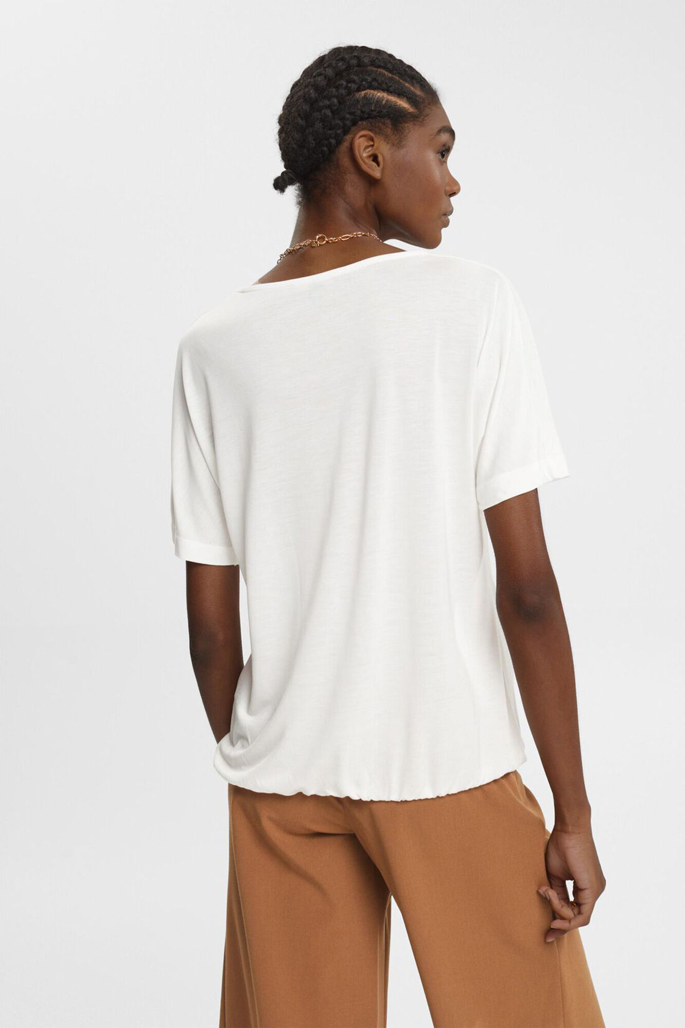 Camiseta com efeito cruzado e tecnologia TENCEL™ - Branca