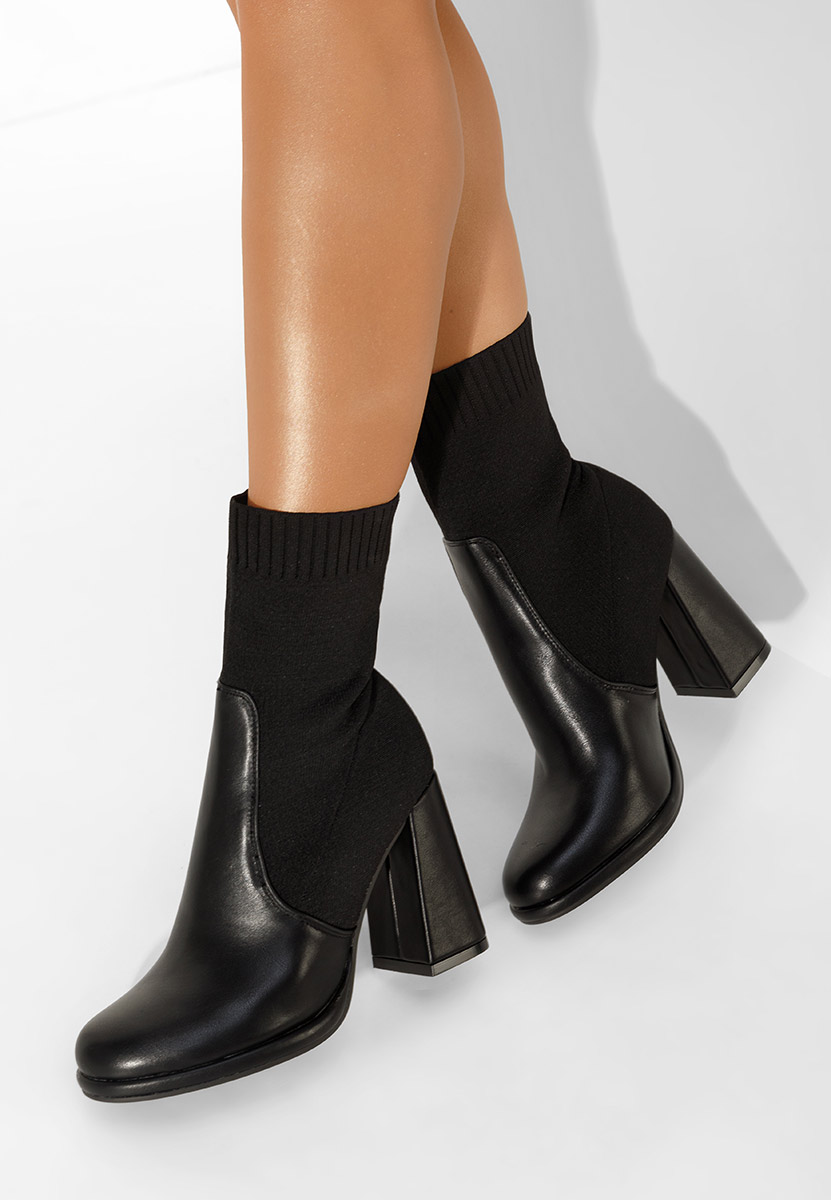 Bottines chaussettes noires Ventilla