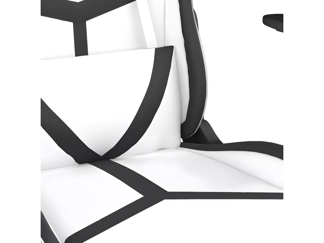 Chaise de jeu de massage Blanc et noir Similicuir