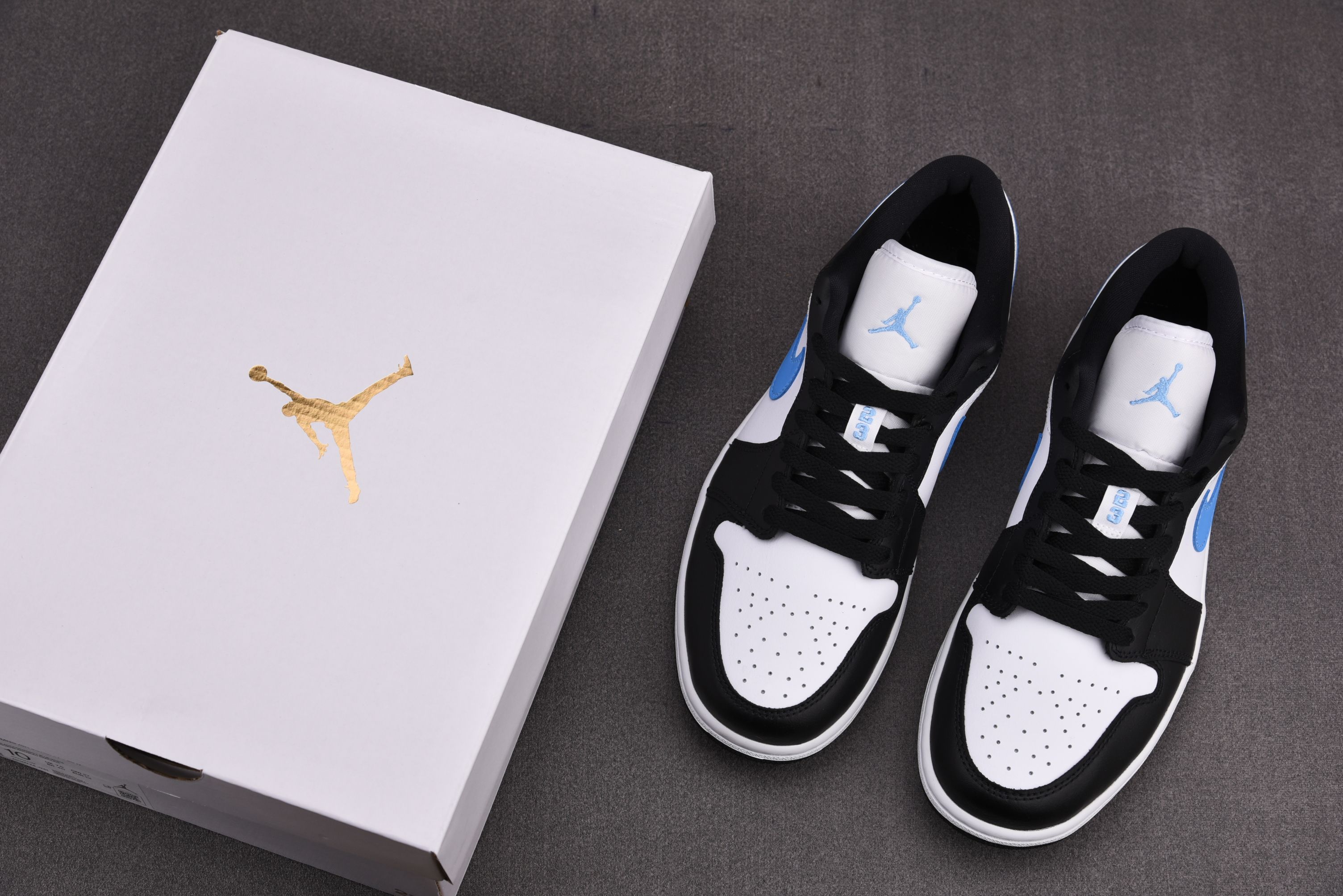 Jordan 1 Low Black University Blue White (Women Size!!)