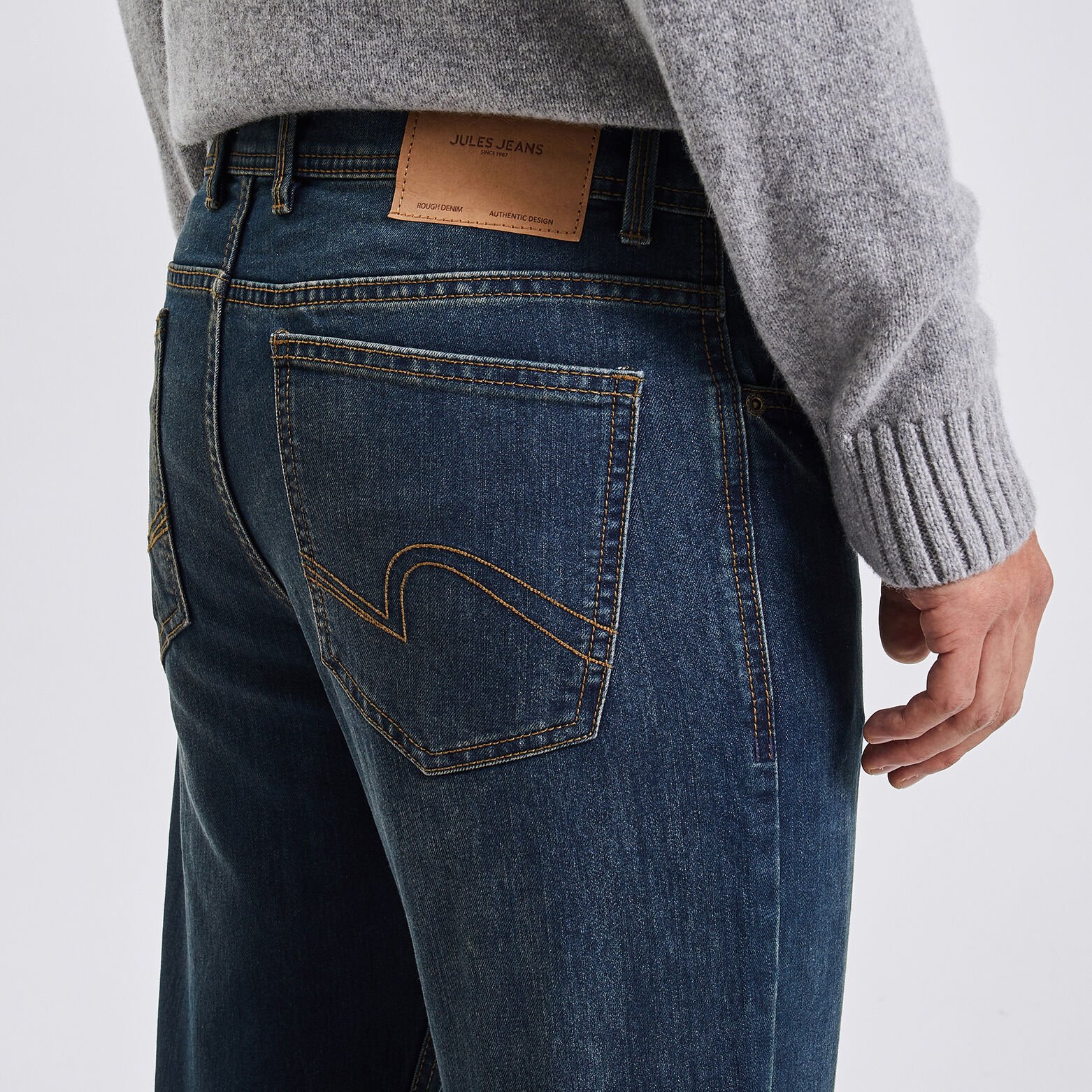 Jean regular en coton et polyester recyclés waterl Bleu