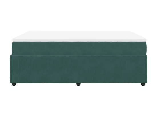 Sommier à lattes de lit et matelas Vert foncé 160x200cm Velours