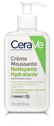 Crème Moussante Nettoyante Hydratante Visage pour les Peaux Normales à Sèches - 236ml