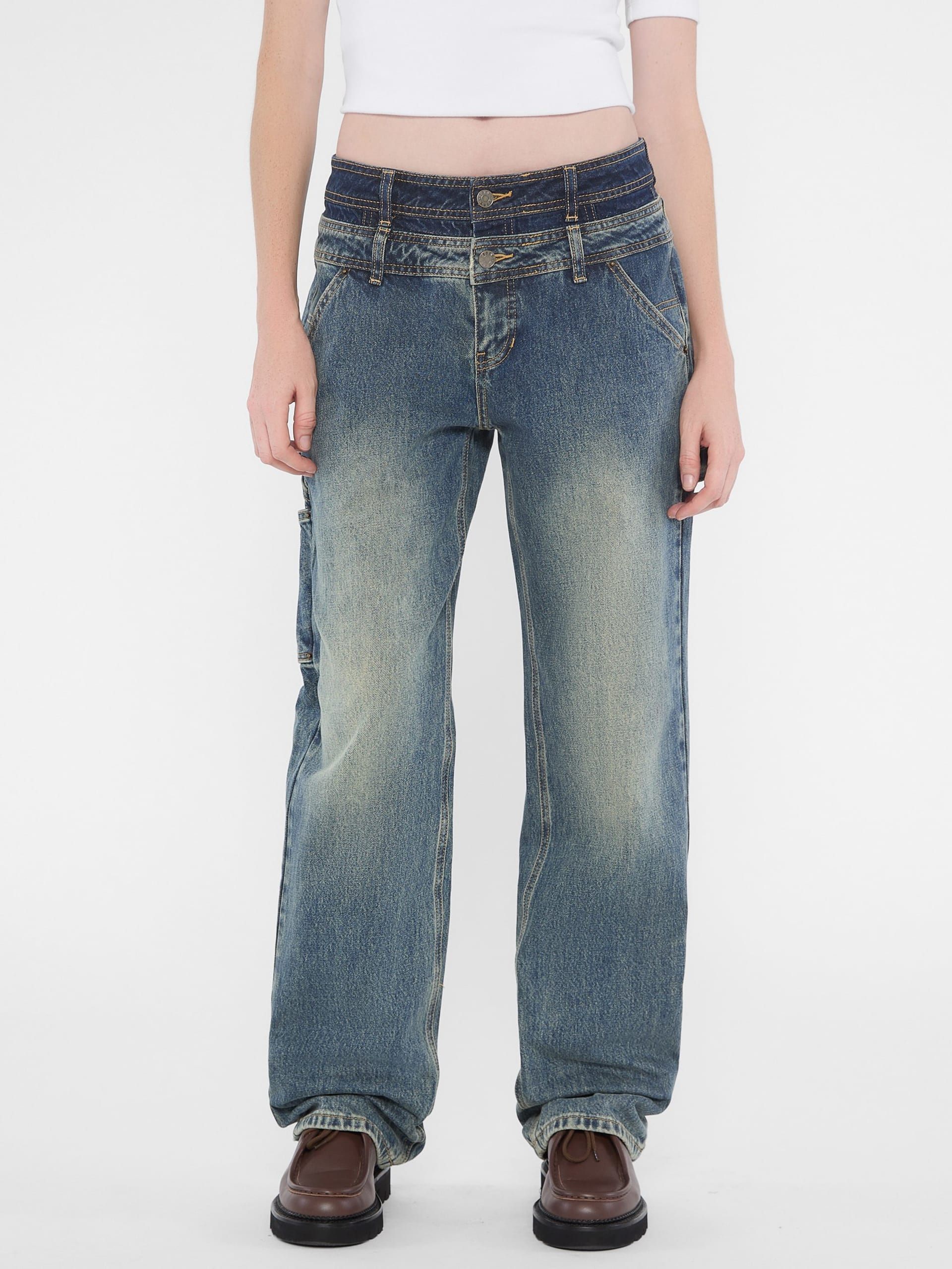 Calça jeans Carpenter com cós duplo da GUESS Originals