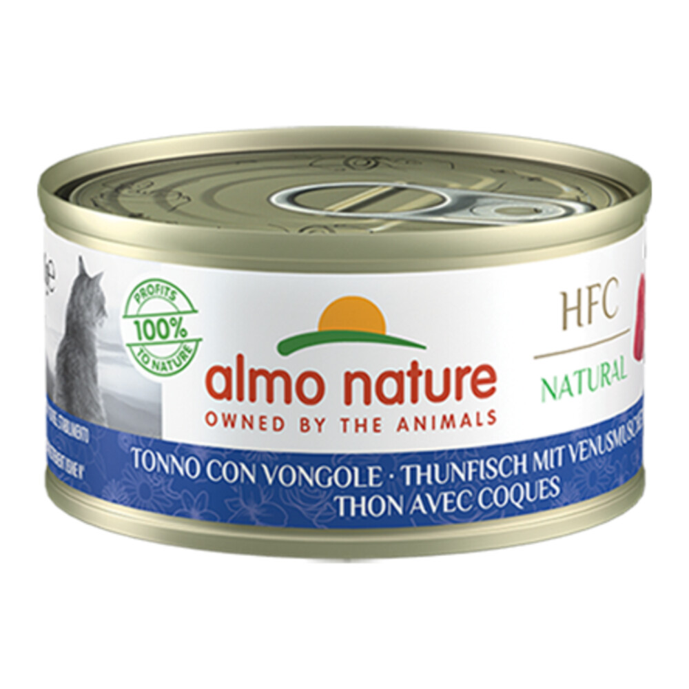 24x Almo Nature HFC Natural Kattenvoer Nat Blikje Tonijn & Mosselen70 gr