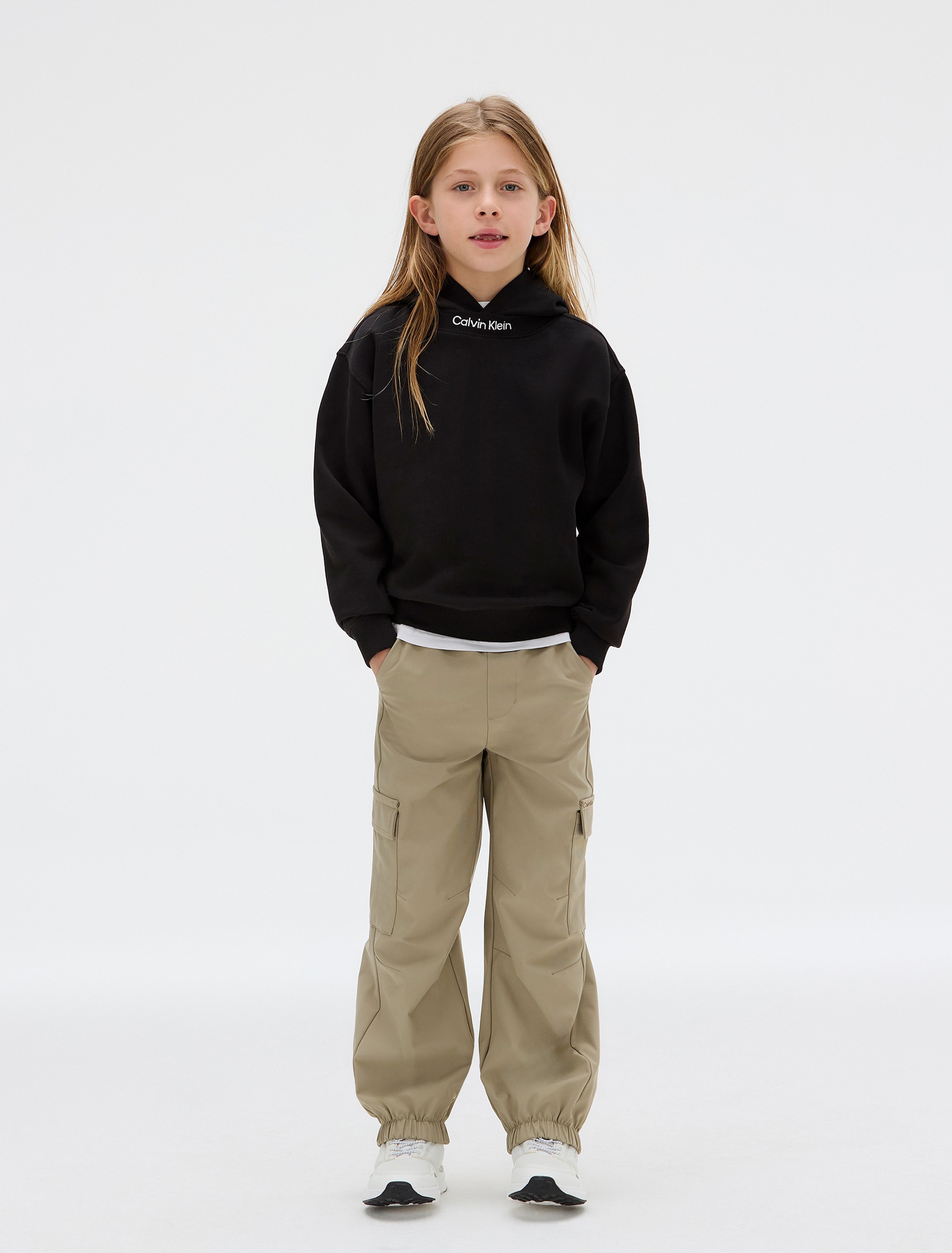 Calvin Klein Jeans Kapuzensweatshirt »NECK EMBRO LOGO TERRY HOODIE«, für Kinder bis 16 Jahre, Logo-schriftzug