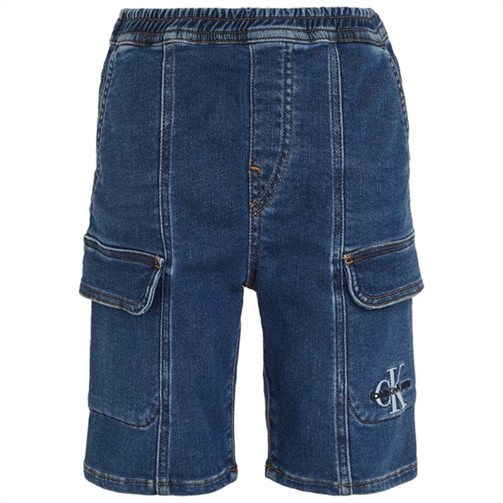Køb Calvin Klein Denim Cargo Sweat Shorts Mid Blue