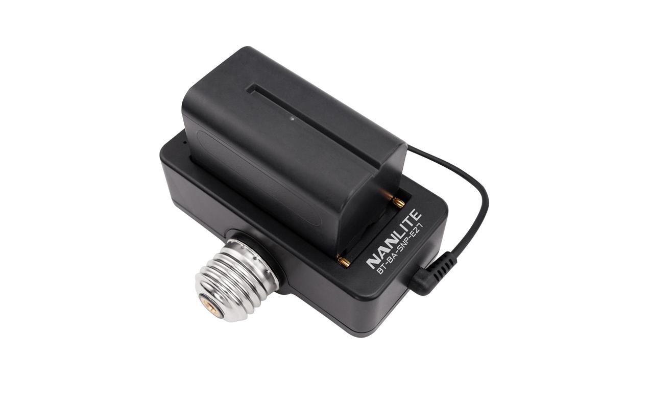 BT-BA-SNP-E27Batterie Adapter NP-F mit E27 Gewinde