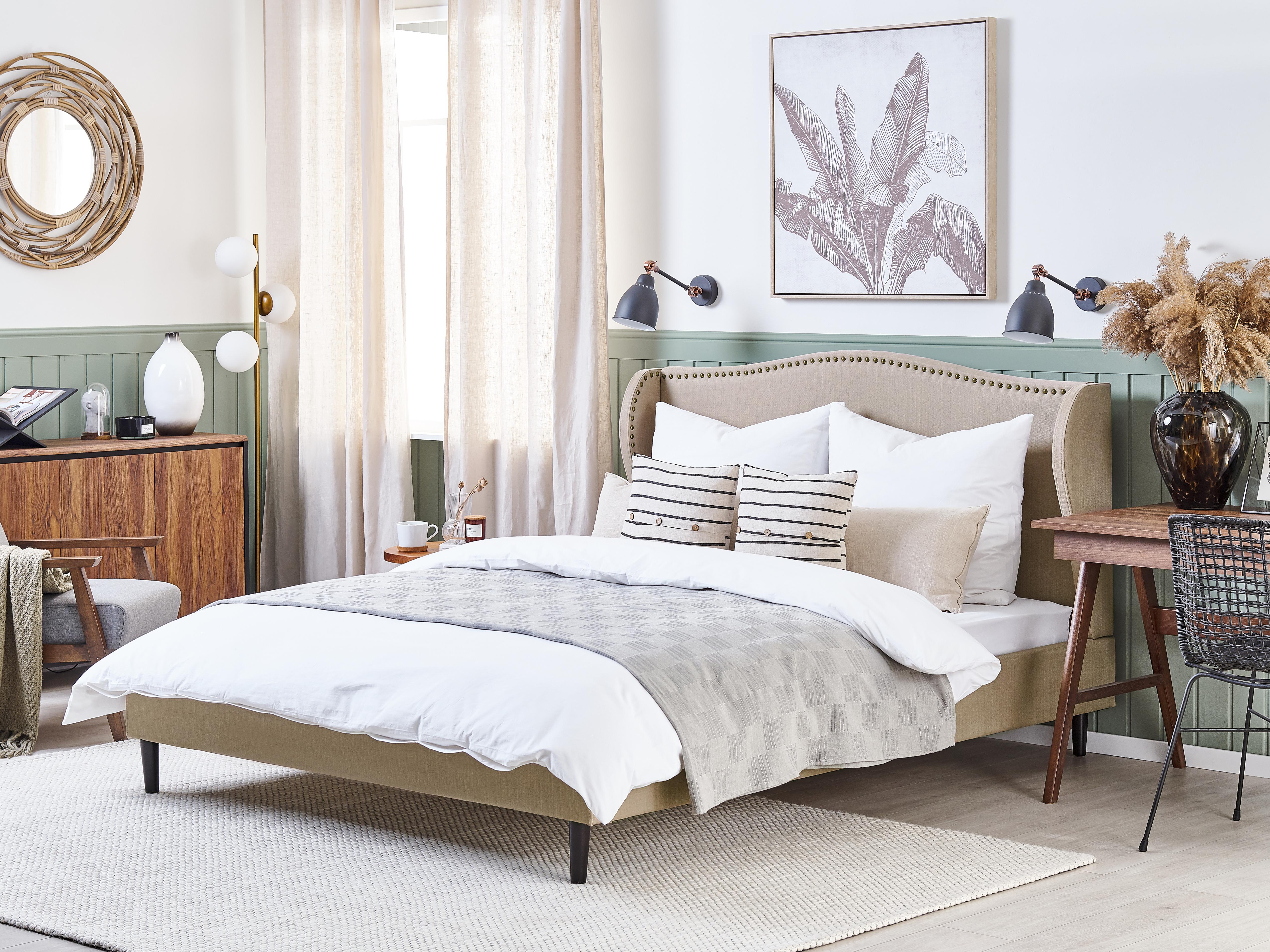 Bed Stof COLMAR 180 x 200 cm Zandbeige