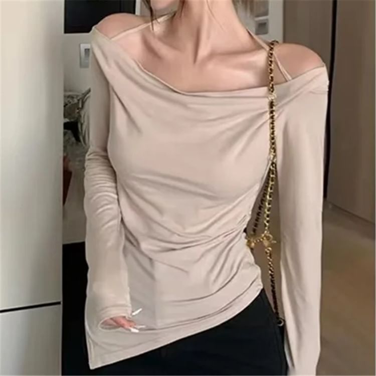 Asiris - T-shirt met lange mouwen en koude schouders