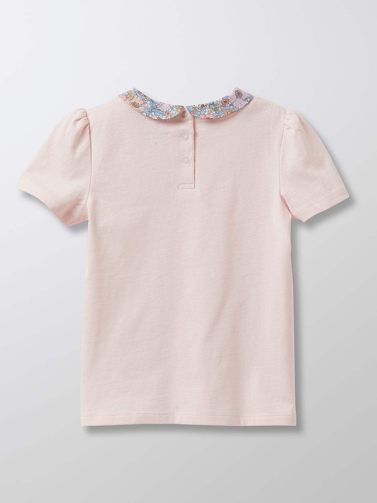 T-shirt Fille col en tissu Liberty - Coton bio