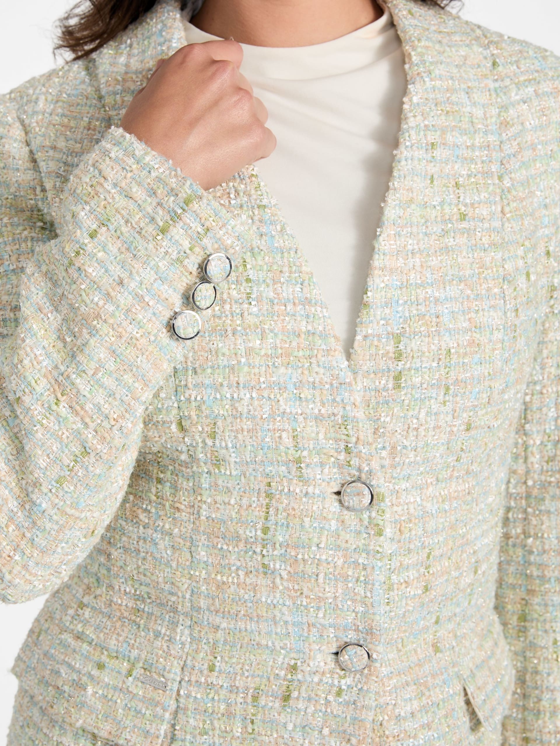 Casaco comprido de tweed