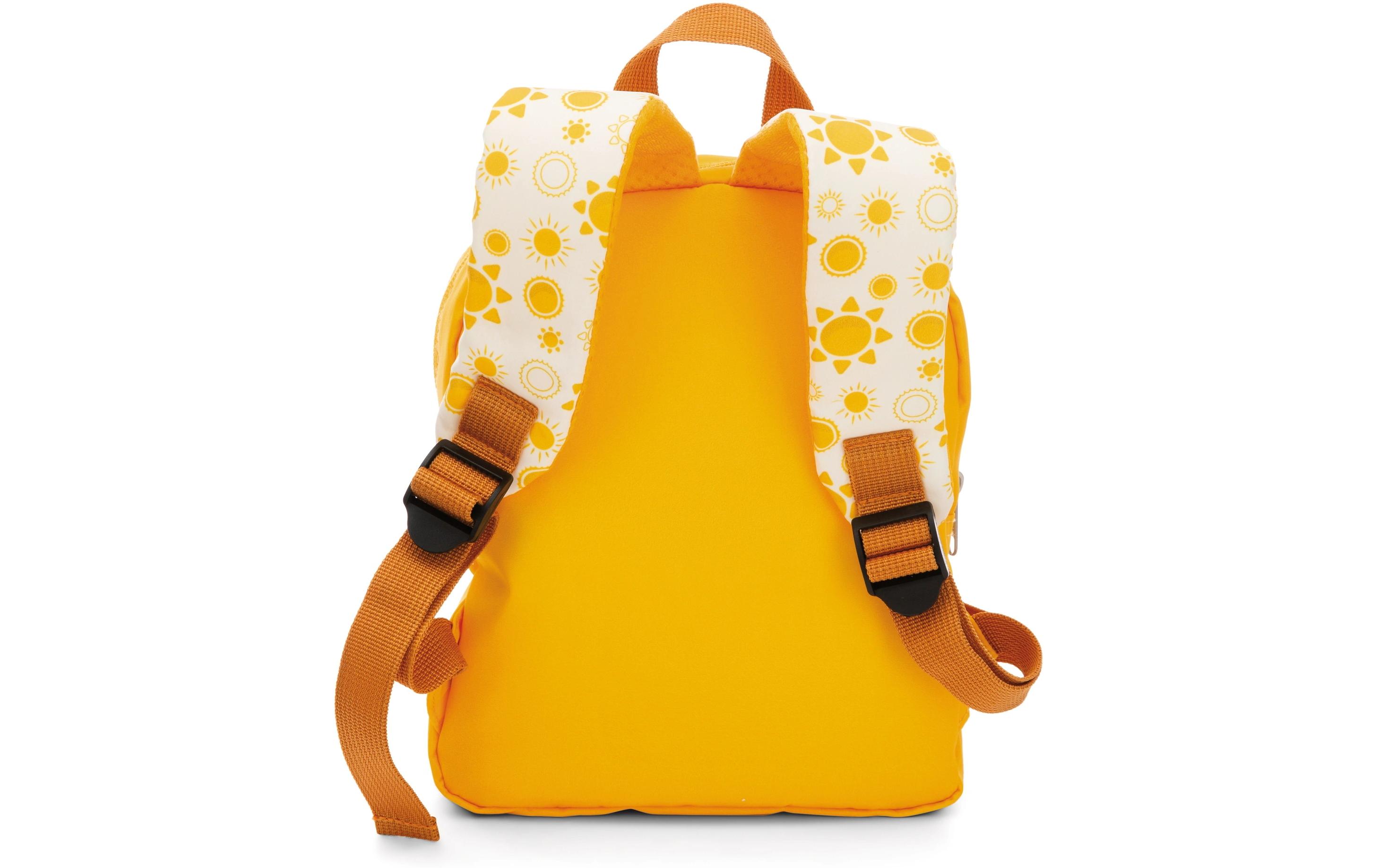 Rucksack gelb mit LöweKindergartenrucksack mit flauschigem Plüsch