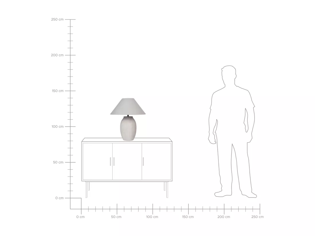 Lampe à poser GRALIWDO Céramique Gris clair