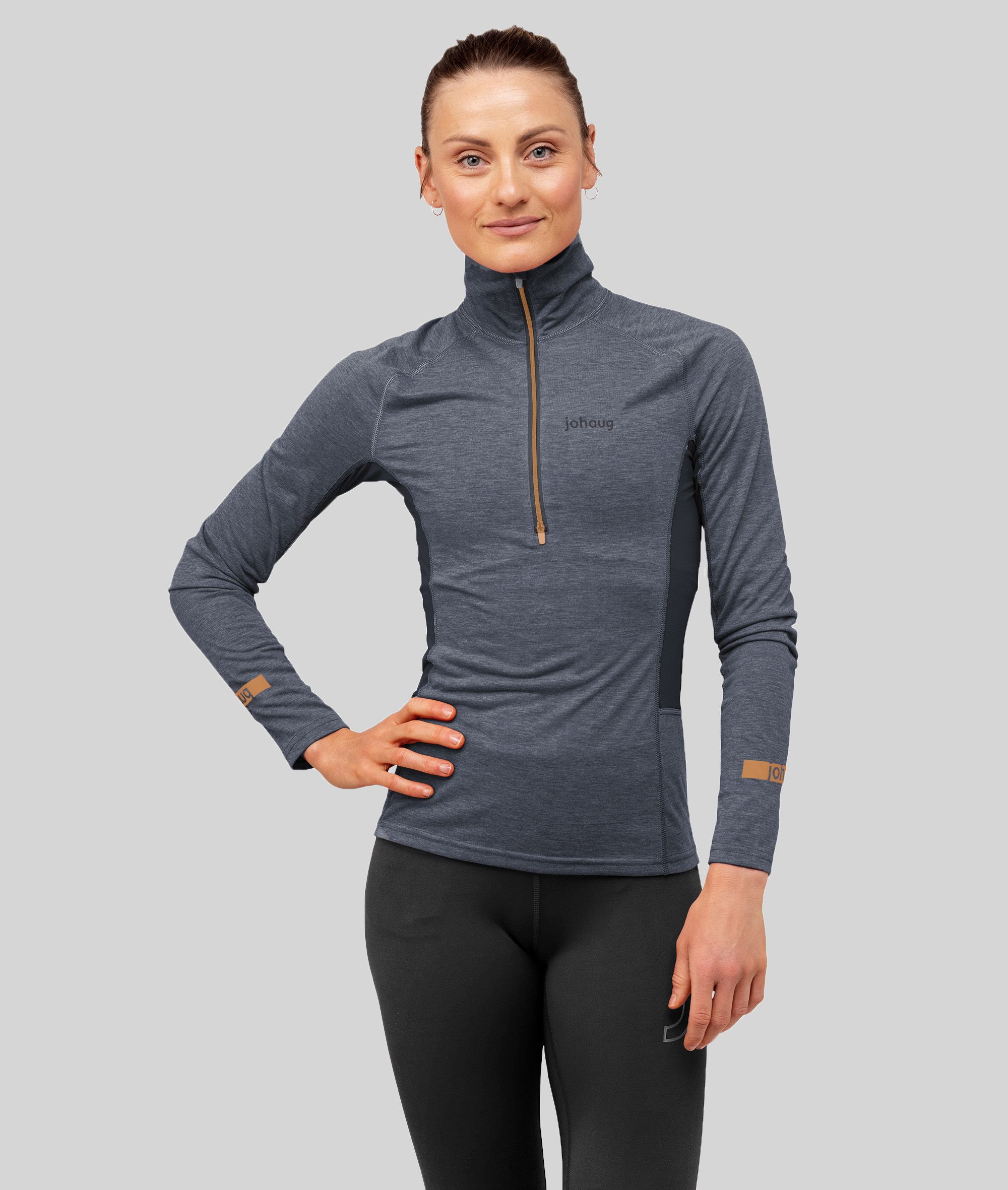 johaug aerial woolmix 2 0 half zip traeningstroeje dame 343 220801 dark blue