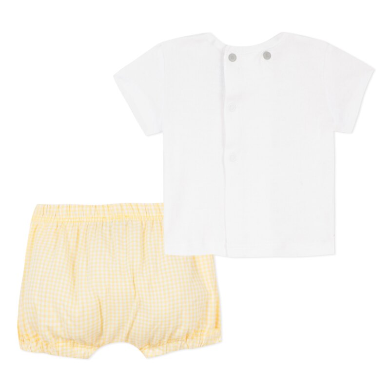 Ensemble bi matière vichy jaune naissance Absorba Aucune nuance