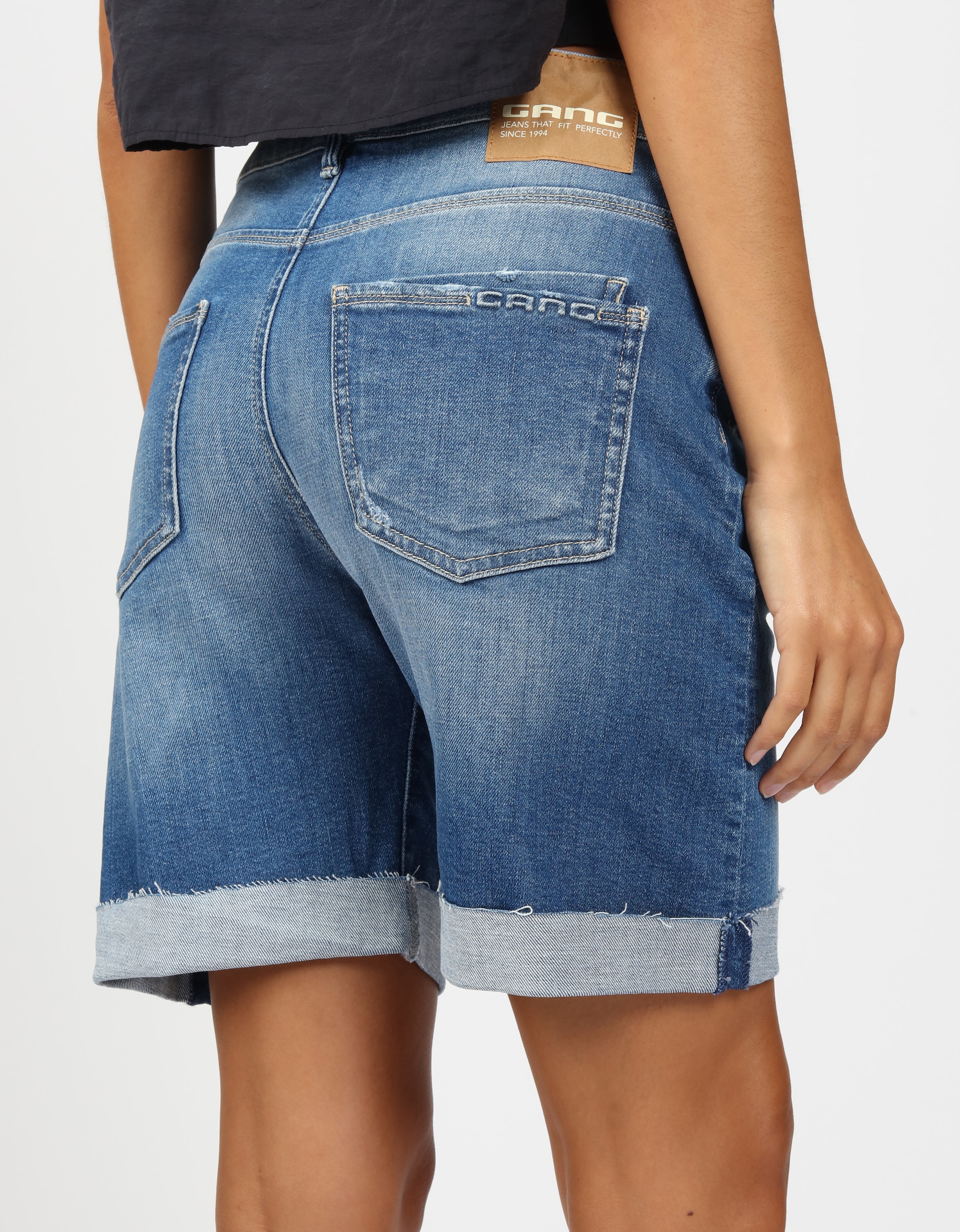GANG Jeansbermudas »94IDA BERMUDA« mit gekrempeltem Saum