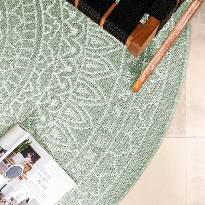 Rond buitenkleed - Summer Azteca Groen