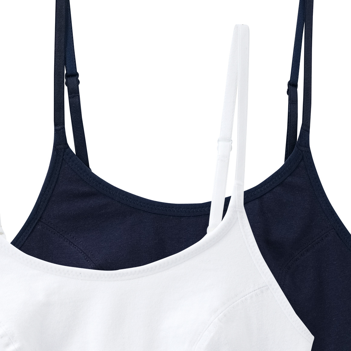 Yigga 2 Mädchen Bustiers im Basic-Look weiss / dunkelblau
