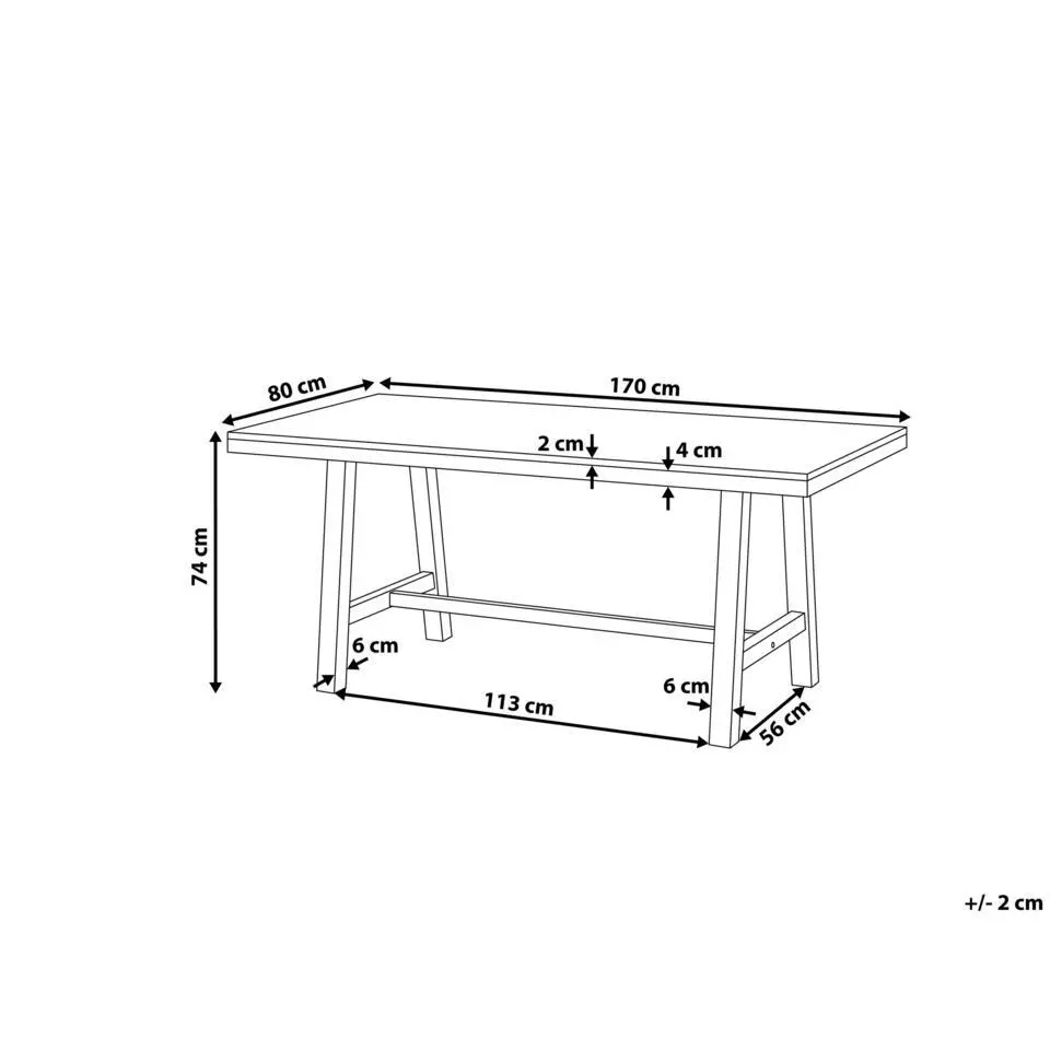 SCANIA - Tuintafel - Lichte houtkleur - 80 x 170 cm - Acaciahout