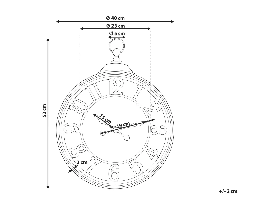 Horloge murale ALCOBA 40 cm Marron