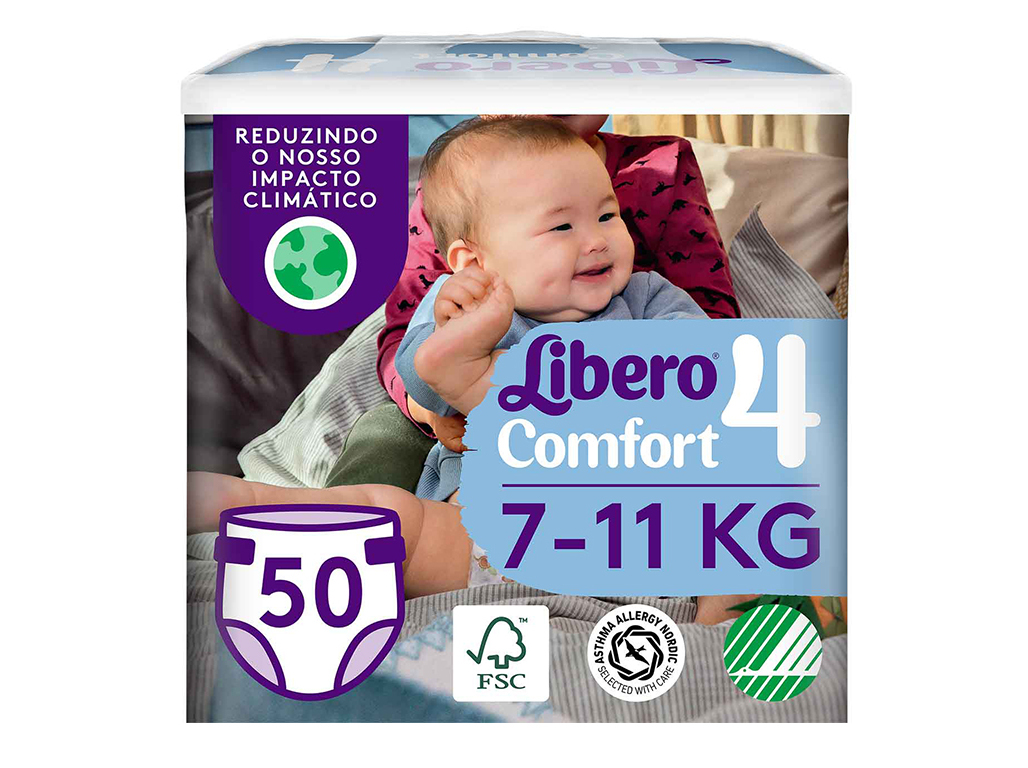 FRALDAS LIBERO COMFORT T4 7-11KG 50 UN