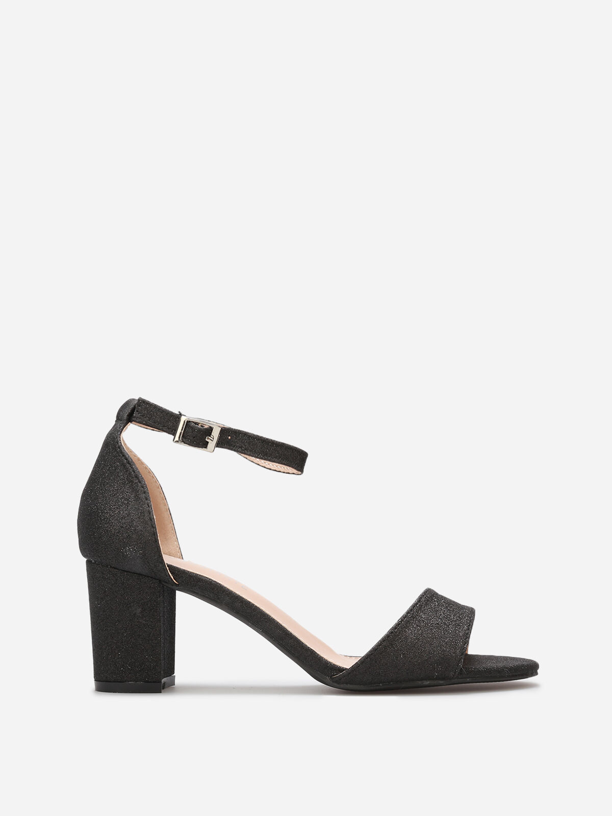 Sandales à talon pailletées- Noir