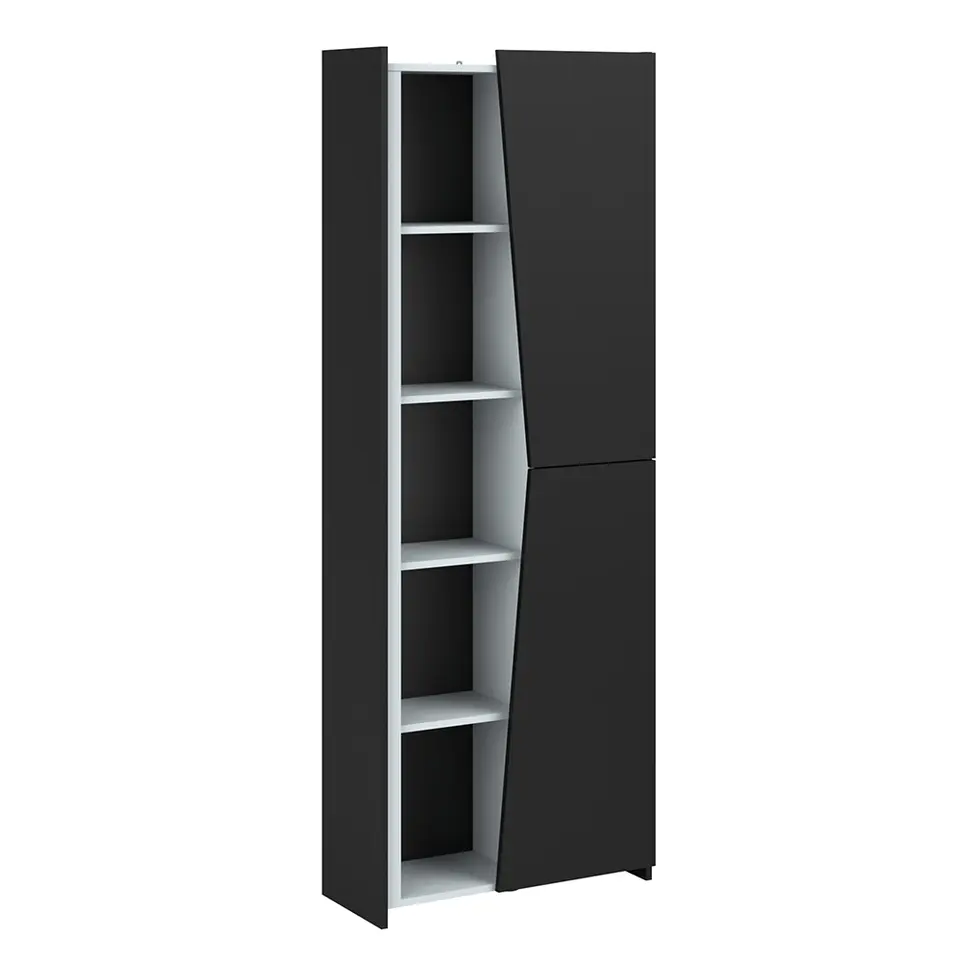 Kast Levi - zwart - 181x67x28 cm
