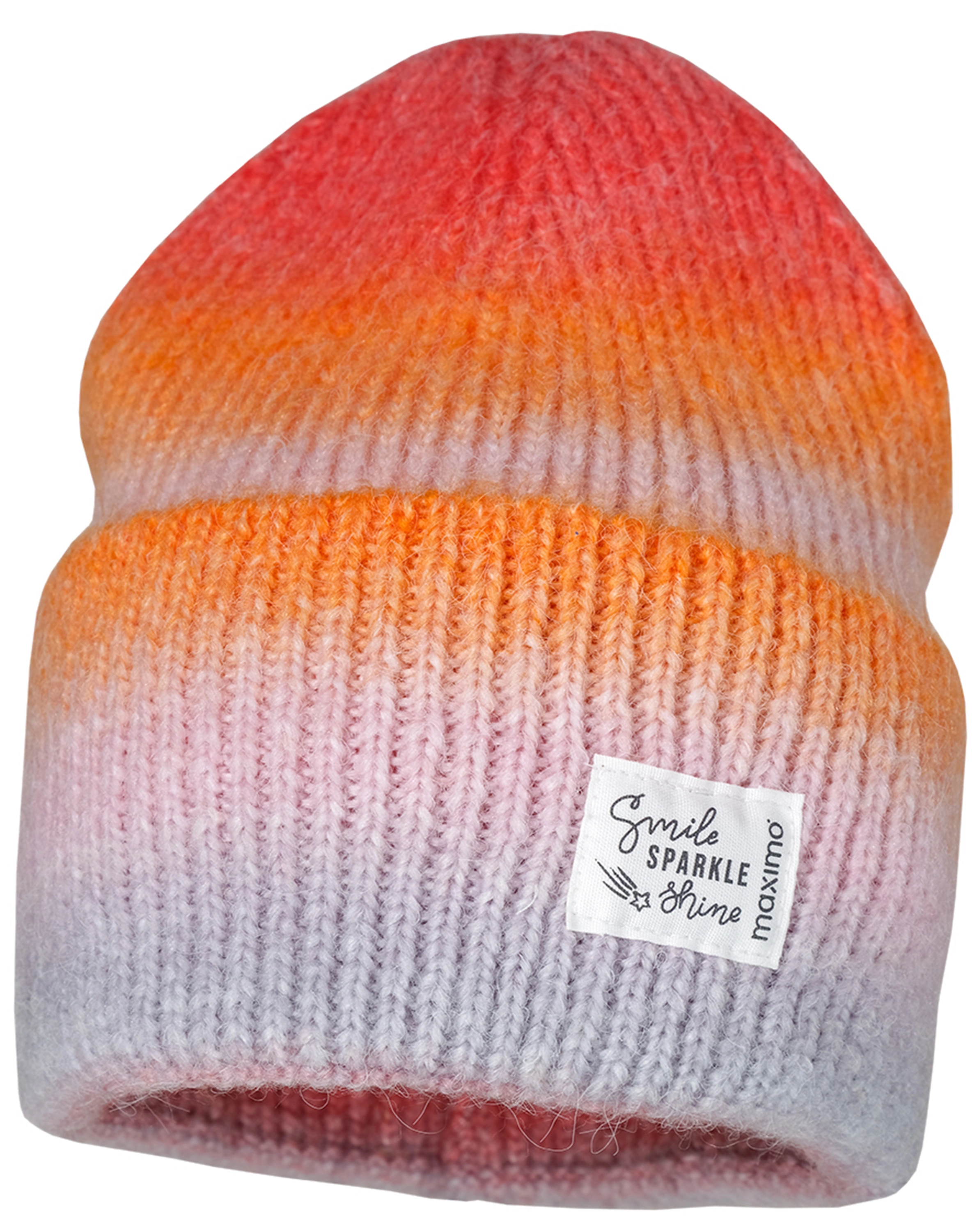 Strickmütze FADING in apricot/hellgrau