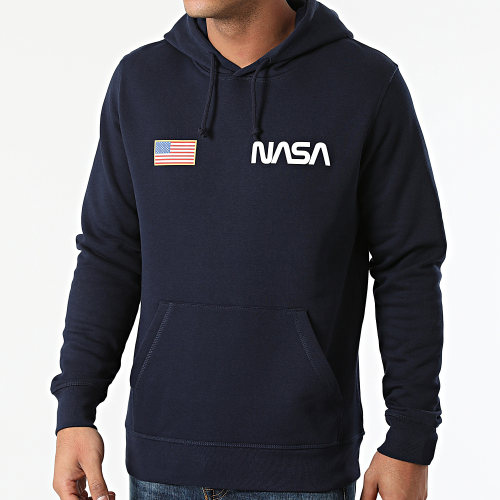 Sweat Capuche Chest Flag Bleu Marine